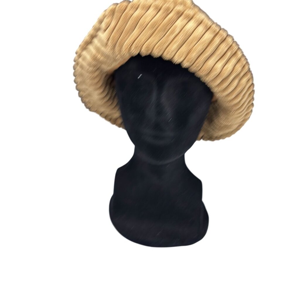 A.N.A. Beige Ribbed Plush Bucket Hat One Size Polyester/Nylon